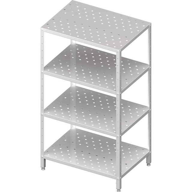 Warehouse shelf, perforated shelves, 1100x400x1800 screwed