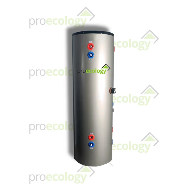 Warmwatertank 200l / buffer 100l, RVS combitank