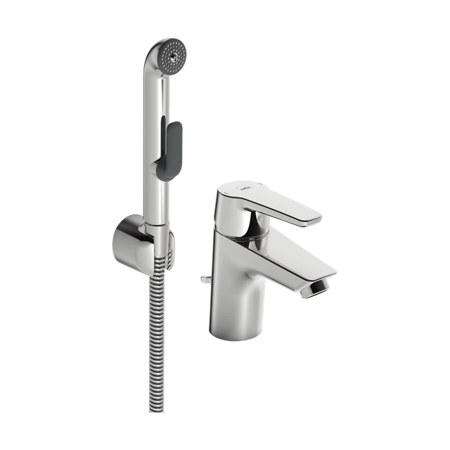 Washbasin mixer with hand shower Bidetta Oras Saga