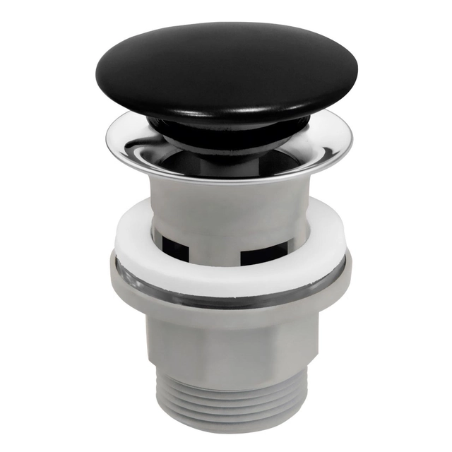 Washbasin siphon valve Ferro, black/chrome Rotondo S288PPCB