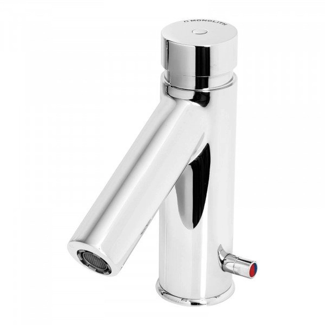 Washbasin tap - self-closing - 2 connections - chrome-plated brass MONOLITH 10360023 ARES002P
