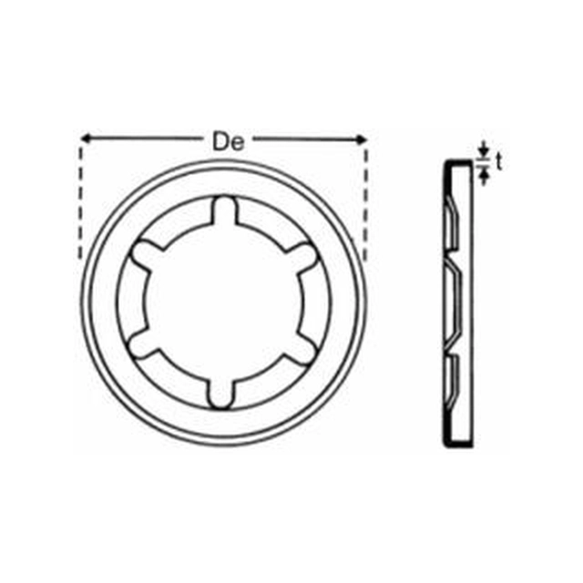 washer dia. 10x18.4x1.9 A2 STAINLESS STEEL StarLock without cover