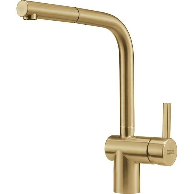 Wastafelkraan Franke Atlas Neo, met uittrekbare douche, Goud, Laminarstrahl