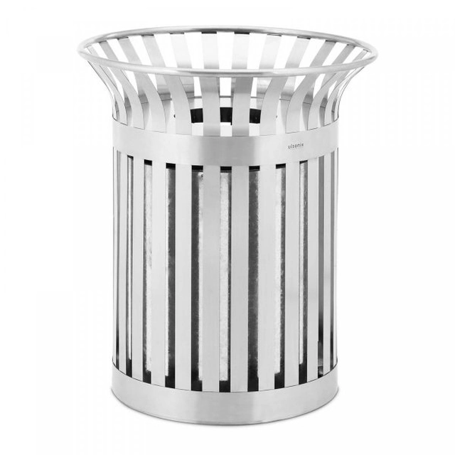 Waste bin - round - large opening - stainless steel / galvanized steel - silver ULSONIX 10050319 ULX-GB27