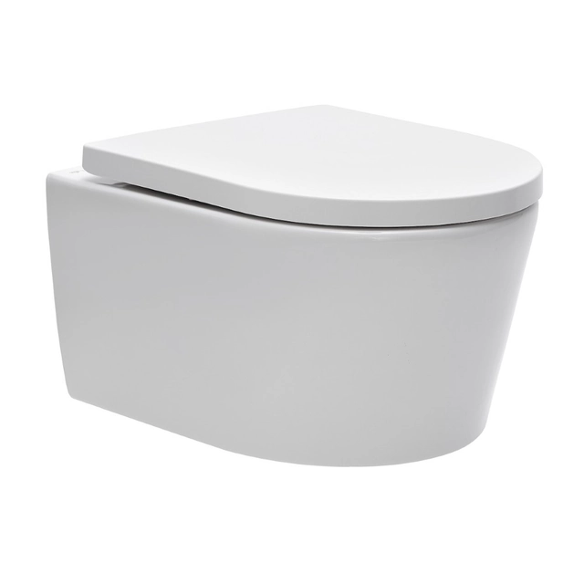 WC sospeso Swiss Aqua Technologies, Brevis Rimfree, con coperchio ad abbassamento rallentato