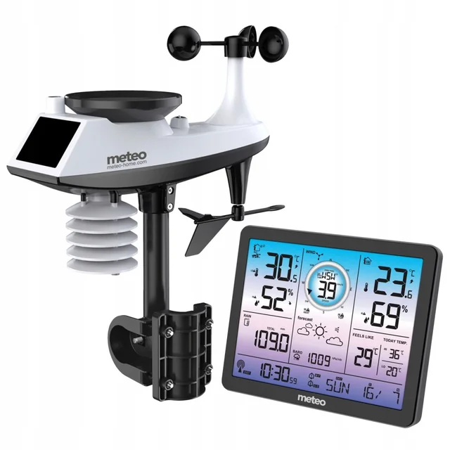 Weather station + wind and precipitation gauge