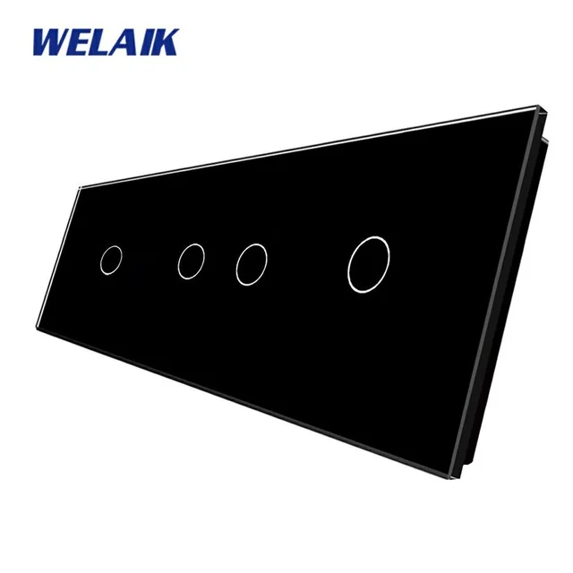 WELAIK троен стъклен панел 1+2+1 - черен