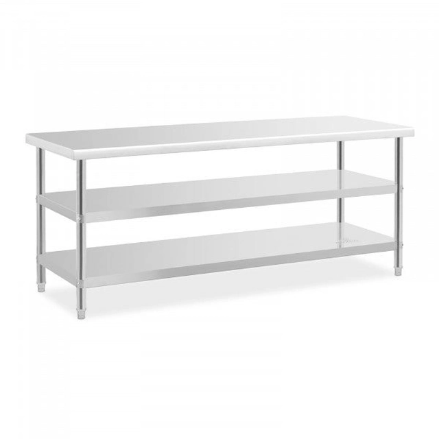 Werktafel - 200 x 70 x 5 cm - 231 kg - 2 planken - Royal Catering ROYAL CATERING 10012661 RCAT-200/70-PS3SH