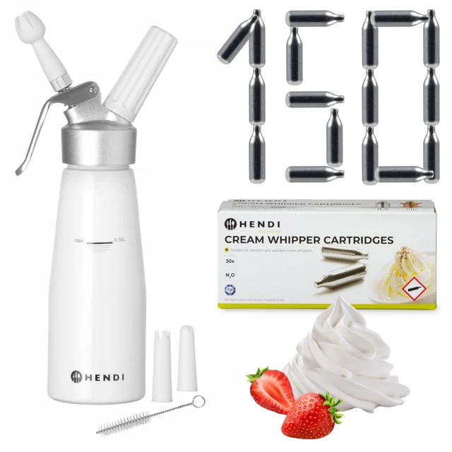 Whipped Cream Siphon Decorator Dispenser Home + Cartridges N2o 150szt Stock