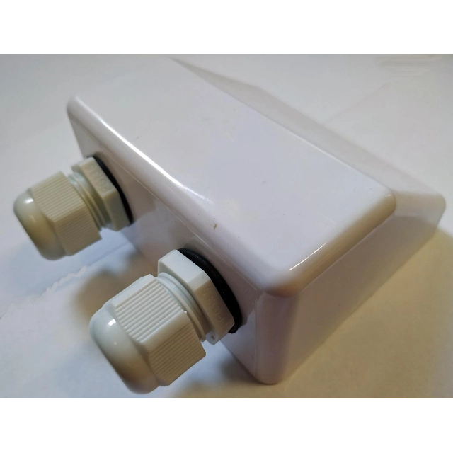 White roof adapter for a camper, boat, for 2 cables