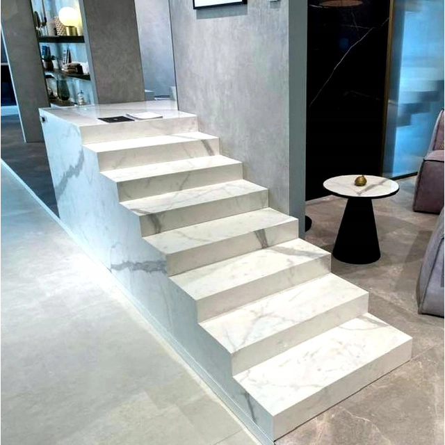 White tiles for stairs 120x30 HIGH GLOSS MARBLE