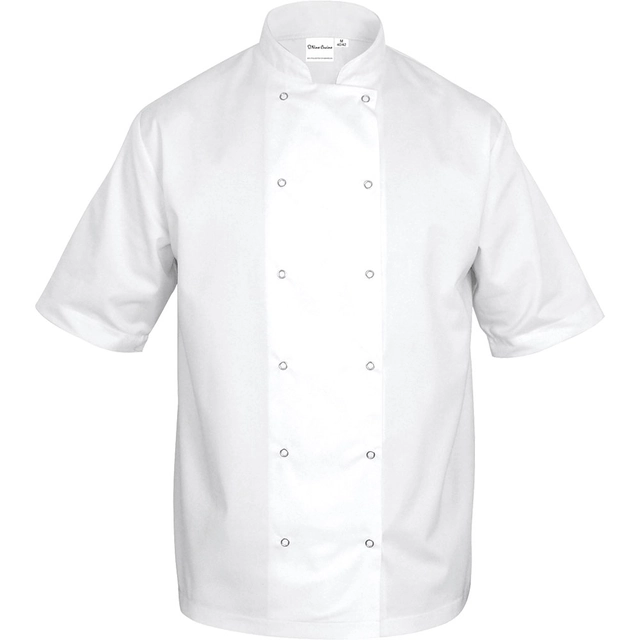 White unisex chef's short-sleeved sweatshirt