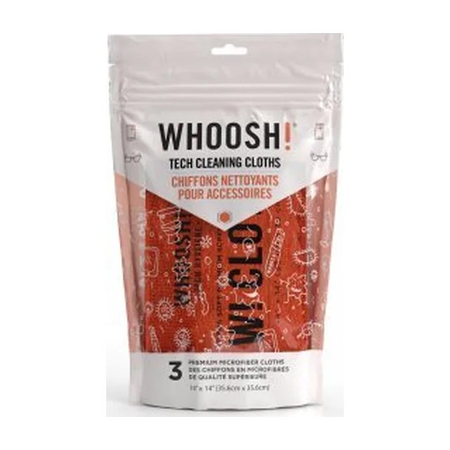 Whoosh Whoosh 3XL Tech Cleaning Cloths – antibakterielles Mikrofasertuch (3szt.)