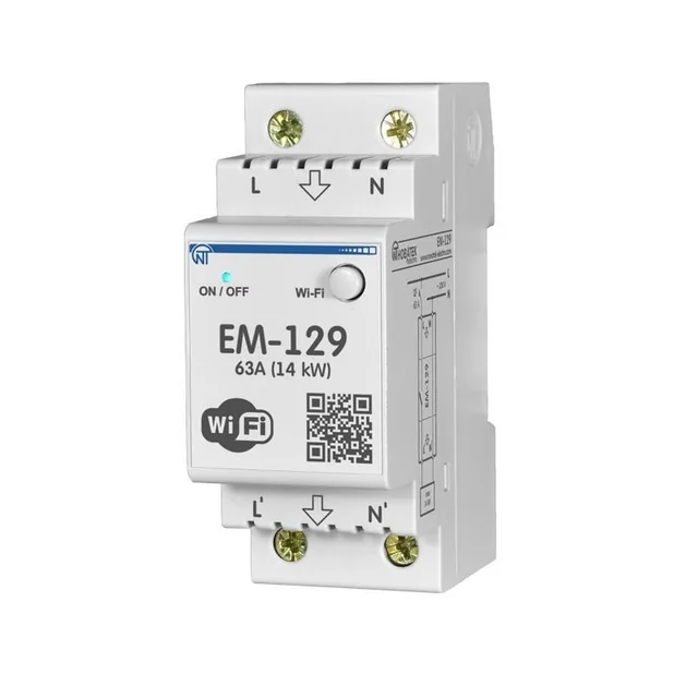 Wi-Fi-relais 63A voor DIN-rail EM-129