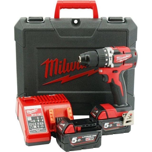 Wiertarko-wkrętarka Milwaukee M18 CBLPD-502C 18 V 2 x akumuliatorius 5 Ah