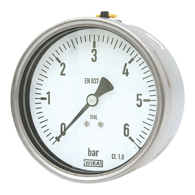 Wika Manometer stainless steel rear 0/10 bar - 100 - 1/2