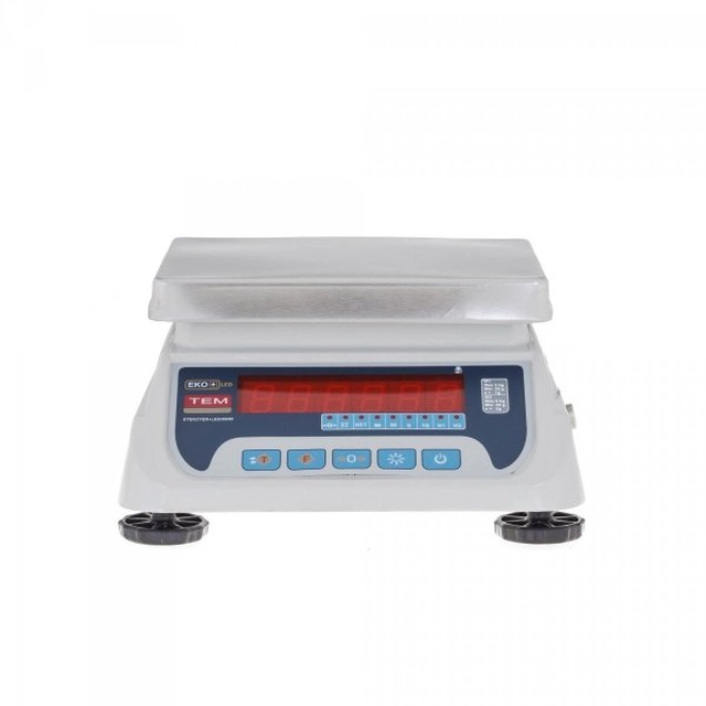 Winkelweegschaal - 15 kg / 5 g - legalisatie - 2 TEM platform 10200005 TEKO+LED15T-PLS-B1