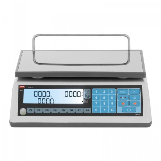 Winkelweegschaal - 30 kg / 10 g - LCD - TEM-verificatie 10200031 TEM030D-B1