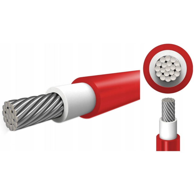 WIRE SOLAR CABLE RED 4mm 1m