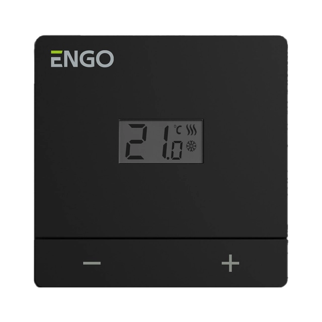 Wired temperature controller, ENGO EASY230B, daily, surface-mounted, black,230V