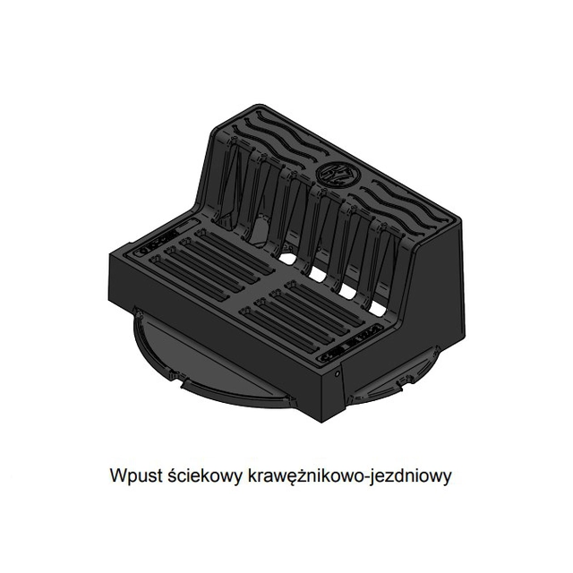 WKJ čuguna apmales un brauktuves notekas D400 H220 nekrāsots (neapstrādāts),KL.D400 (40T)