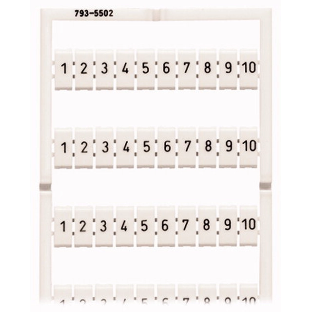 WMB marker label as a terminal board with a width 5 -17,5 mm stretchable z 5 mm to 5,2 mm plain for snap-on assembly white