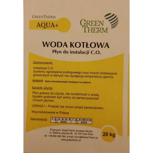 Woda kotłowa AQUA+