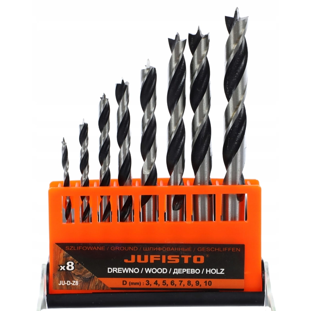 WOOD DRILL SET 3.0-10.0MM CUT 8SZT