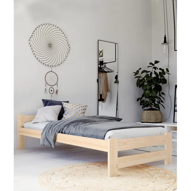 Wooden bed - 80x200 Dakotabed and mattress