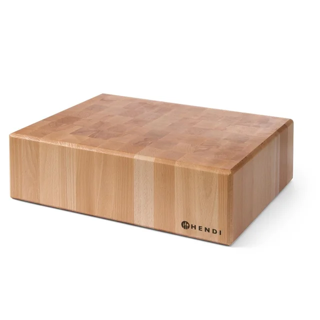 Wooden butcher block made of beech wood, height 150 mm - Hendi 505632