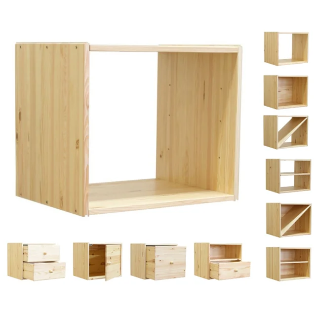 Wooden modular shelf/open shelf RSKL - Natural