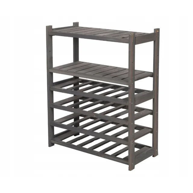 Wooden shelf for the wine pantry LSR 6 shelves Gray
