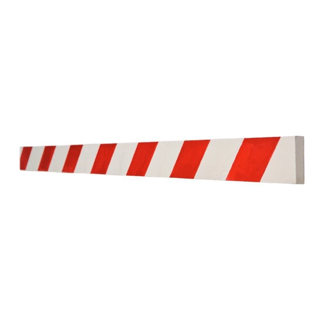 Wooden warning barrier, red-white 2 m