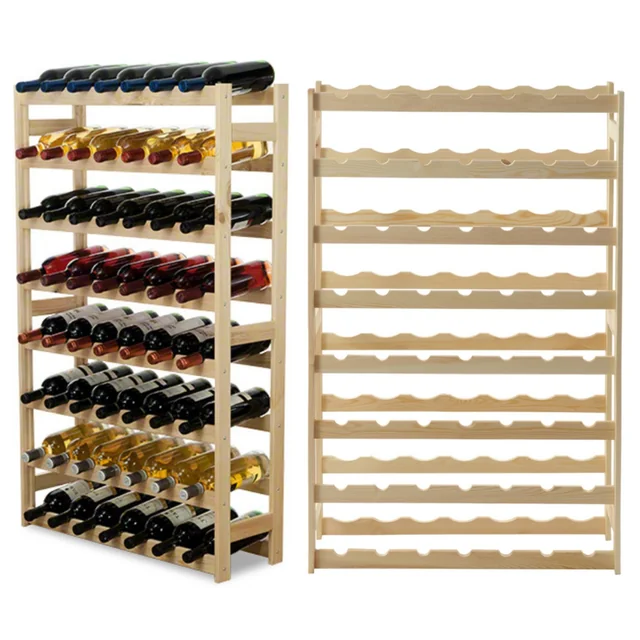 Wooden wine rack RW-1 /56 bottles/ Natural