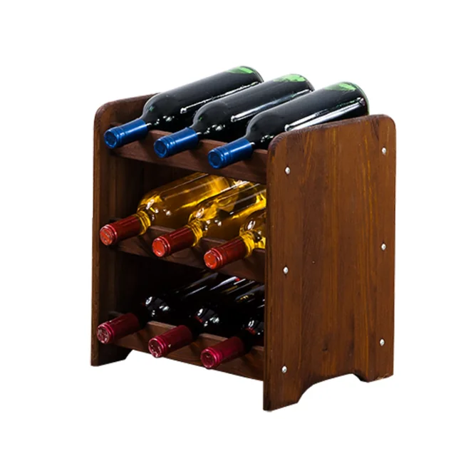 Wooden wine rack - RW31 /for 9 bottles/ Brown