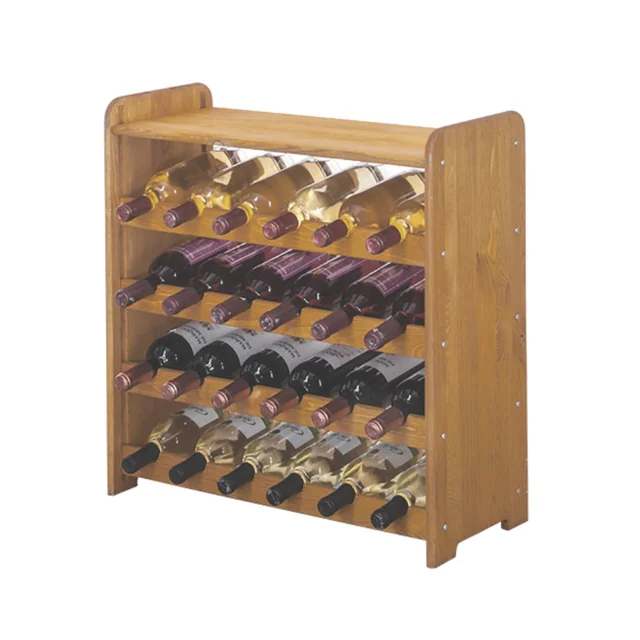 Wooden wine rack with shelf - RW31 /for 24 bottles/ Alder