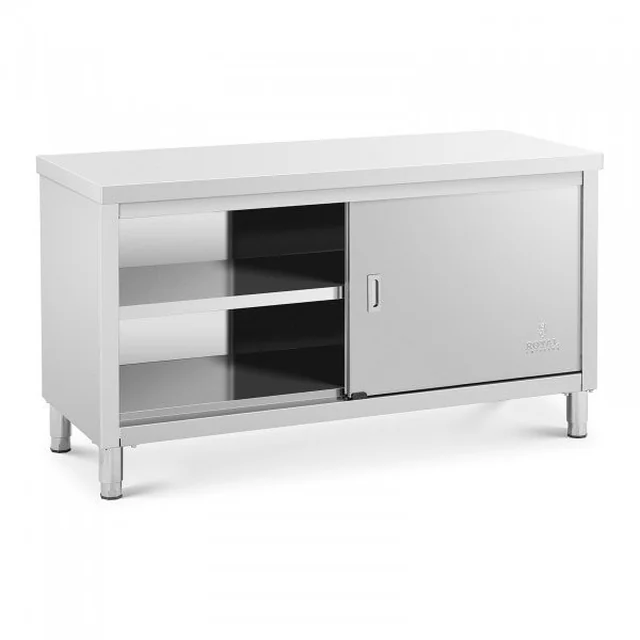 Work table with cabinet - 150 x 60 cm ROYAL CATERING 10011681 RCSSCB-150X60-E