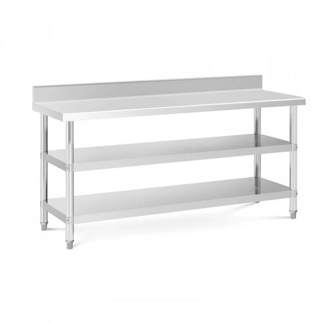 Work table with shelves - 180 x 60 x 16.5 cm - 226 kg - 2 shelves - Royal Catering ROYAL CATERING 10012666 RCAT-180/60-SPS3SH