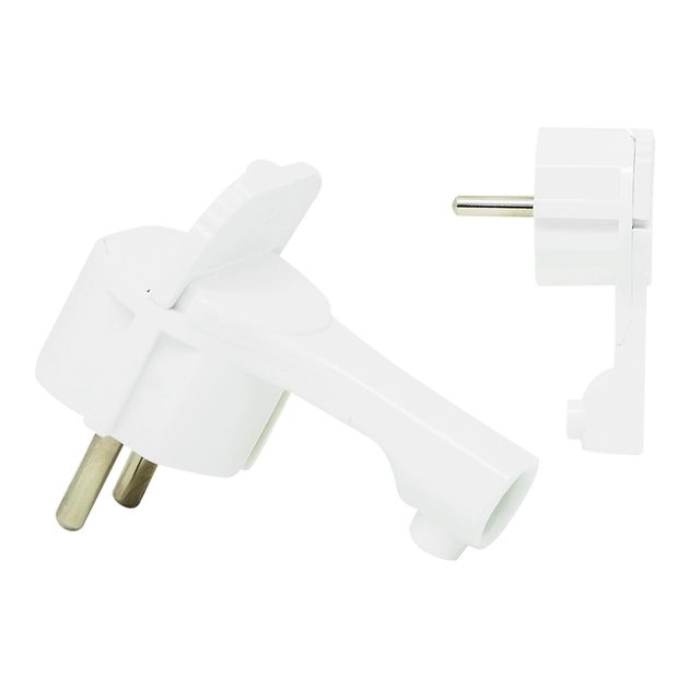 WT-16UP angled white flat plug