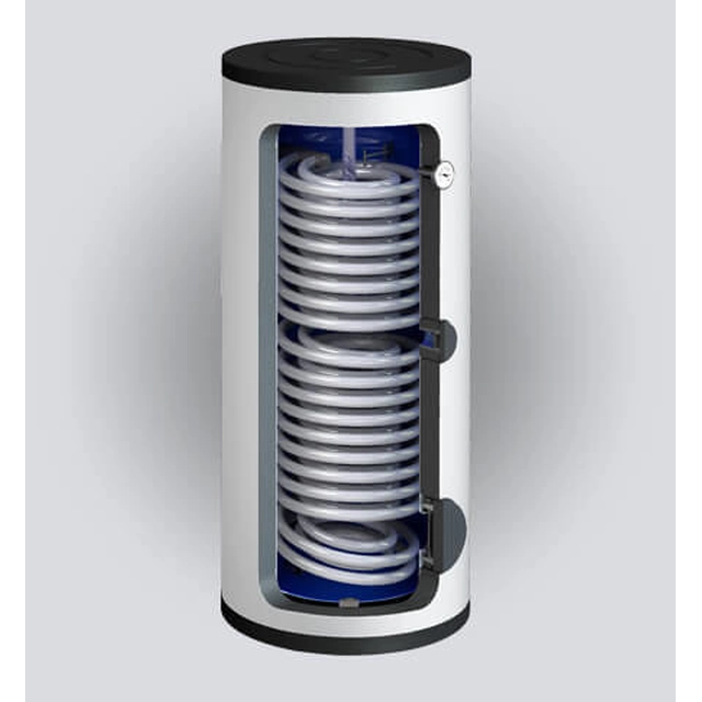 Wymiennik c.w.u. SWPC-300.TERMO MAGNUM, 300 litrów stojący z podwójną wężownicą spiralną o powierzchni 4,22 m2 - idealny do współpracy z pompą ciepła