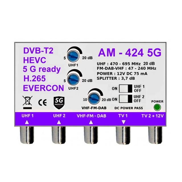 Wzmacniacz antenowy Evercon AM-424 5G