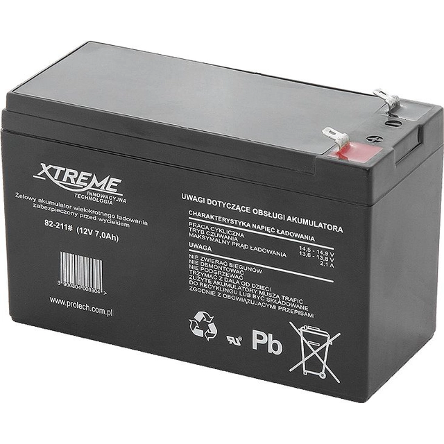 Xtreme-batteri 12V/7Ah (82-211#)