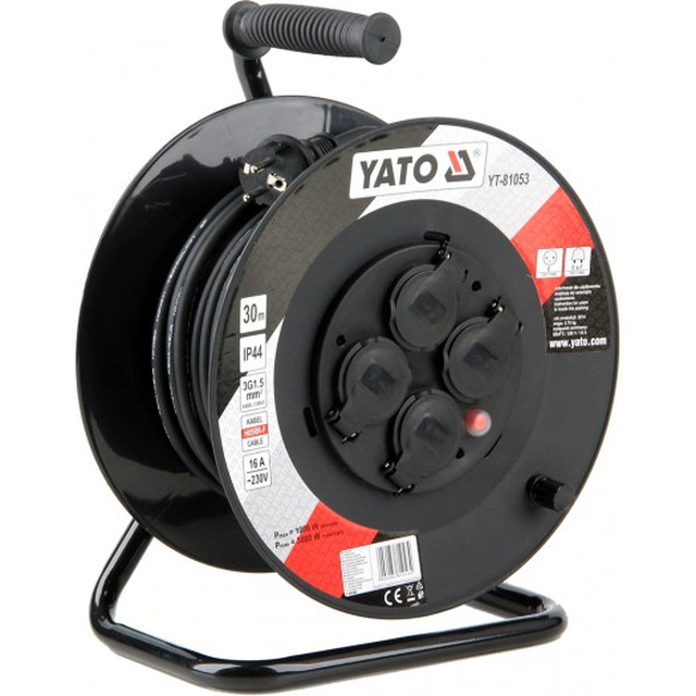 Yato forlængerledning 30m/4 fatninger 230V H05RR-F 3x1,5m2 (YT-81053)
