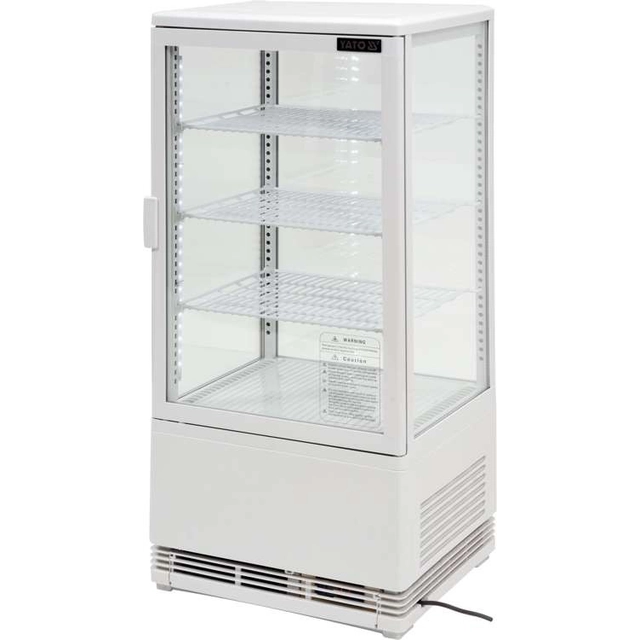 YATO freistehende Kühlvitrine mit Fassungsvermögen 78L weiß 42x38x96cm Yato YG-05055