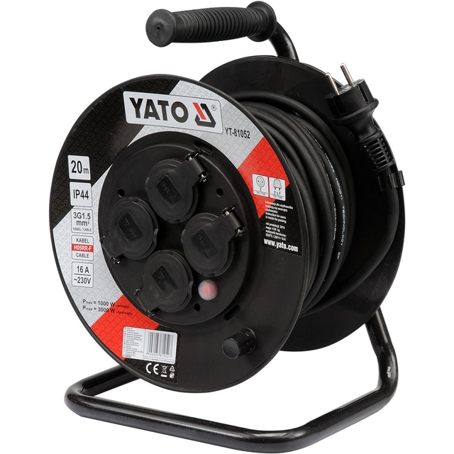 Yato Удължителен кабел 20m/4 гнезда 230v H05RR-F 3x1,5m2 (YT-81052)
