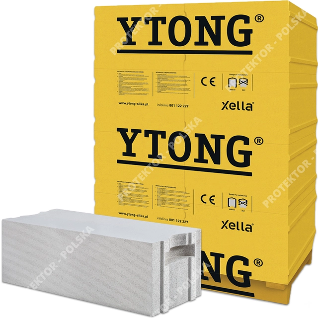 YTONG FORTE PP2,5/0,4 S+GT 24 cm 240x599x199 mm Κατασκευαστής γλώσσα και αυλάκωση με προφίλ XELLA