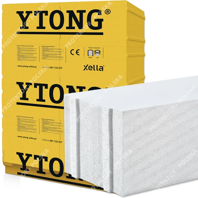 YTONG PP4/0,6 S 20 cm 200x599x199mm tillverkare XELLA profilerad fjäder och not