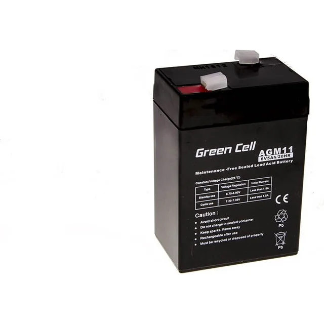 Zaļās šūnas akumulators 6V/5Ah (AGM11)