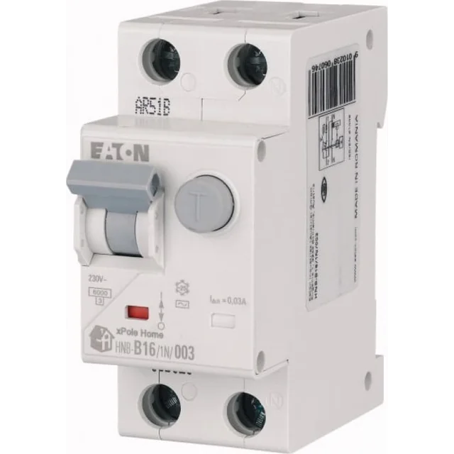 Залишковий автоматичний вимикач Eaton 2P 6A B 0,03A тип A xPole Home HNB-B6/1N/003-A 195130