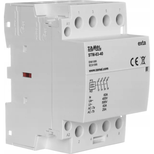 Zamel Modularni instalacijski kontaktor 63A 4xZ 244V AC/DC tip: STM-63-40/24V EXT10000300